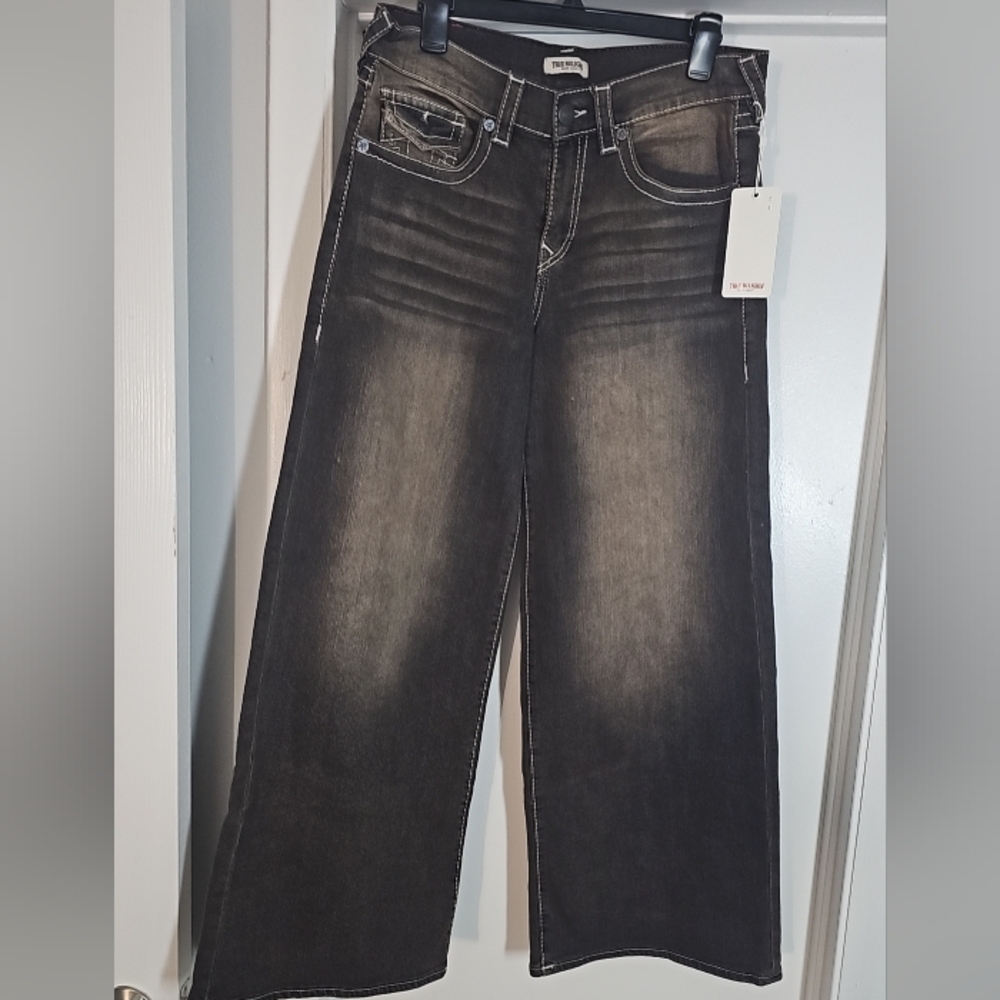 True Religion Charcoal Flare Jeans